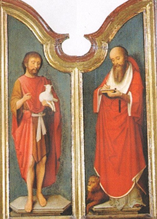 Volets d'un triptyque. Saint Jean-Baptiste et Saint Jérôme, 1529, Adriaen Isenbrant