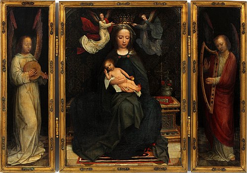 Triptyque : centre. La Sainte Vierge et l'Enfant Jésus, 1530, Adriaen Isenbrant
