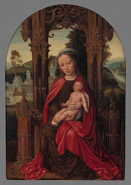 Virgin and Child Enthroned, 1525, Adriaen Isenbrant