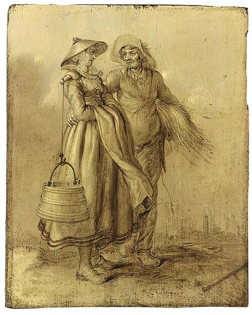 An Amorous Peasant Couple Conversing, 1631, Adriaen Pietersz van de Venne