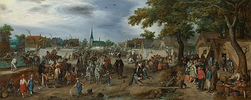 Prince Maurice and Frederick Henry at the Valkenburg Horse Fair, 1618, Adriaen Pietersz van de Venne