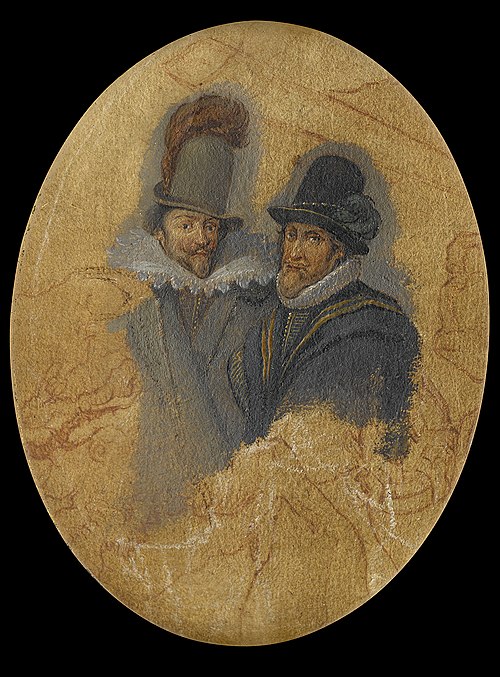 Portrait of Princes Maurits (1567-1625) and Frederik Hendrik (1584-1647), 1620, Adriaen Pietersz van de Venne