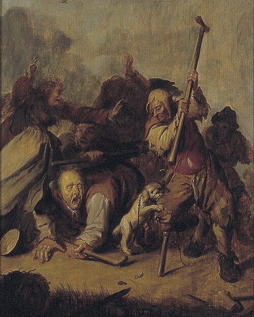 Fighting Beggars, 1650, Adriaen van de Venne