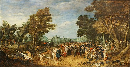Allégorie de la trêve de 1609 entre l'archiduc d'Autriche, gouverneur des Pays-Bas du Sud, et les Ét, 1616, Adriaen Pietersz van de Venne