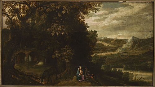 Rest during the flight to Egypt, 1605, Adriaen van Stalbemt