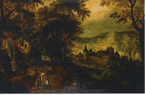Landscape with the Good Samaritan, 1628, Adriaen van Stalbemt