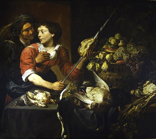 Intérieur de cuisine, 1700, Adriaen van Utrecht