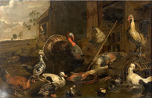 Hens, Ducks and a Turkey Cock, 1633, Adriaen van Utrecht