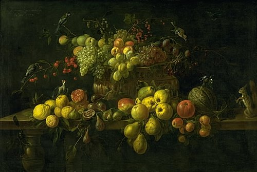 Still Life with Fruit on a Table, 1647, Adriaen van Utrecht