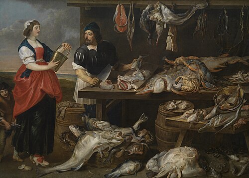 Fishmonger's Stall, 1640, Adriaen van Utrecht
