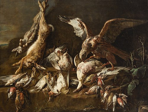 Still life of game, 1650, Adriaen van Utrecht