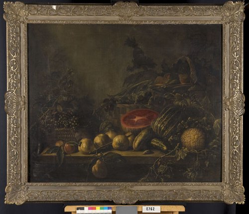Still Life with Watermelon, Pomegranates and Other Fruit and Vegetables, 1625, Adriaen van Utrecht