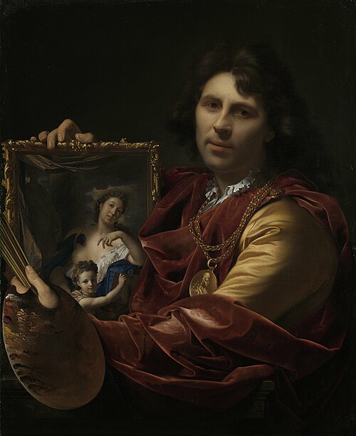 Autoportrait avec le portrait de sa femme et de sa fille Maria, 1699, Adriaen van der Werff