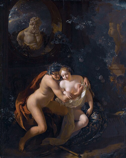 A Couple Making Love in a Park Spied on by Children, 1694, Adriaen van der Werff