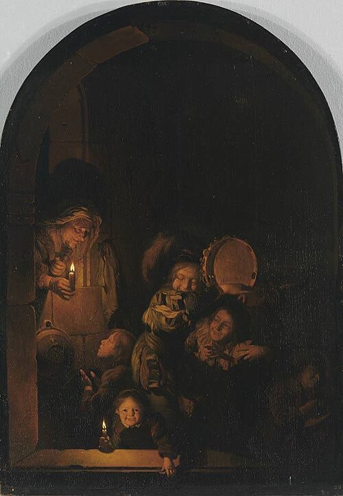 Night scene with children, 1678, Adriaen van der Werff