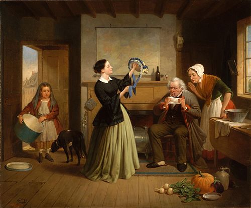 The New Bonnet, 1858, Francis William Edmonds