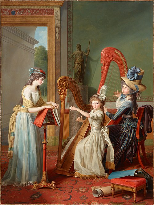 La Leçon de harpe, 1791, Jean-Antoine-Théodore Giroust