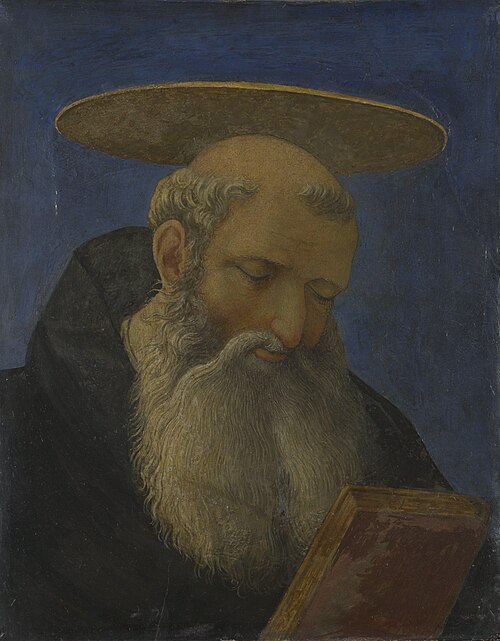 Head of a Tonsured, Bearded Saint, 1440, Domenico Veneziano