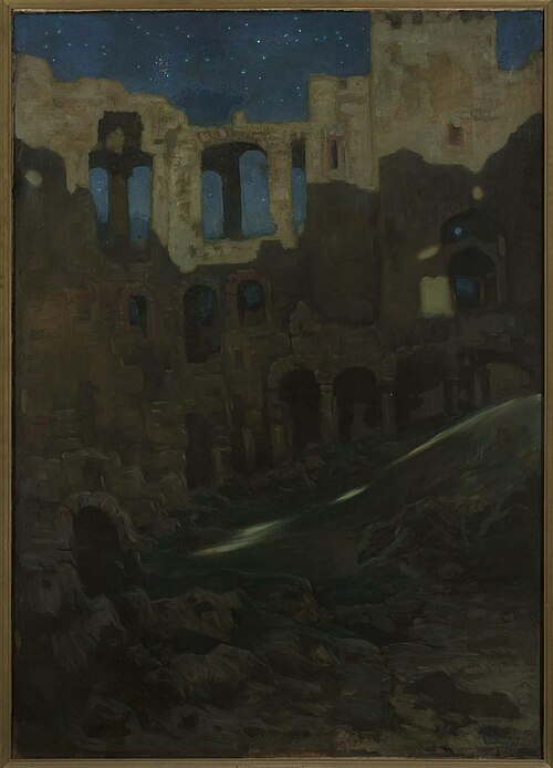 Les Ruines du château de Krzyżtopór à Ujazd, 1904, Kazimierz Stabrowski
