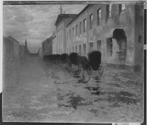 Vor dem Auseinanderfahren, 1901, Kazimierz Stabrowski