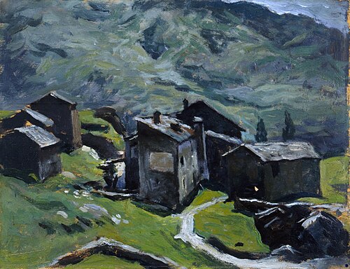 Mountain Huts at Caspaggio, 1929, Contardo Barbieri