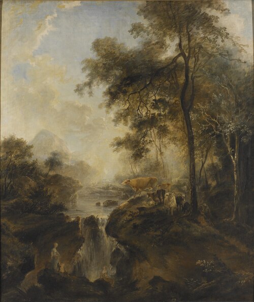 Landscape with a Waterfall and Cattle, 1768, Elias Martin