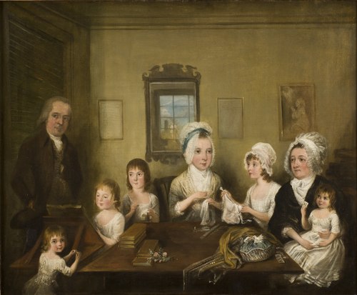 Porträtt av familjen Latrobe of Fulneck, , Elias Martin