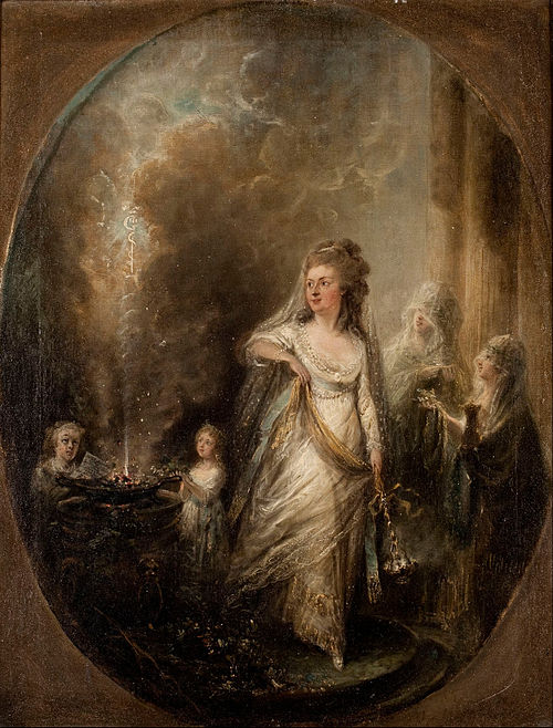 Ulla von Höpken´s sacrifice to Asclepius, 1783, Elias Martin