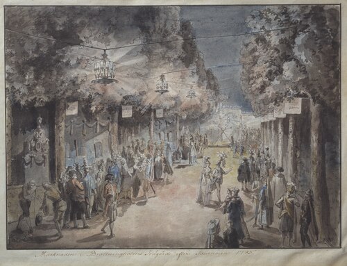 Tornering vid Drottningholms park 1785, , Elias Martin