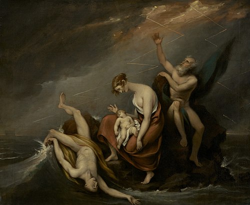 The Last Family Who Perished in the Deluge (Genesis 7:4-24), 1838, John Trumbull