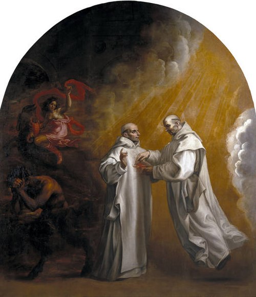 Basil of Burgundy Appears to his Disciple Hugo de Lincoln, 1629, Vincenzo Carducci