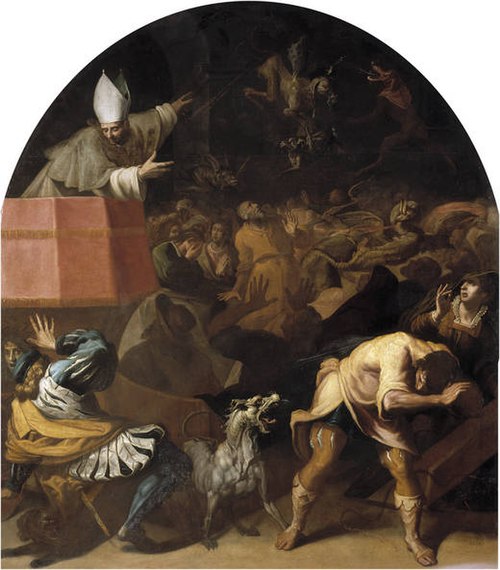 Stephen of Châtillon Bishop of Diè Preaching to the People, 1626, Vincenzo Carducci