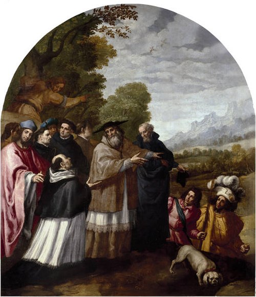 Saint Hugo Accompanies Saint Bruno and His Six Companions to the Chartreuse Highlands, 1626, Vincenzo Carducci