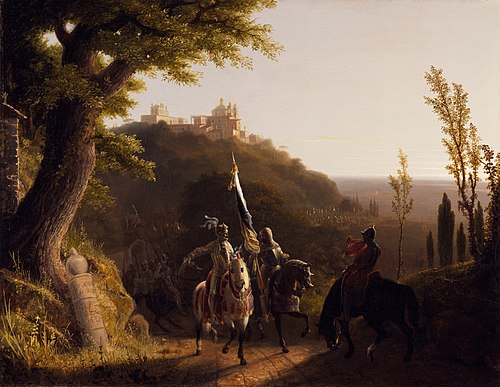 The Duke of Bourbon's Halt at La Riccia, on His March to the Assau Rome, May 3d, 1527, 1834, Robert Walter Weir