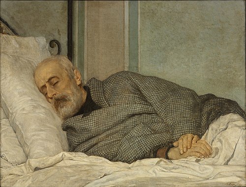 The Dying Mazzini (Mazzini morente), 1873, Silvestro Lega