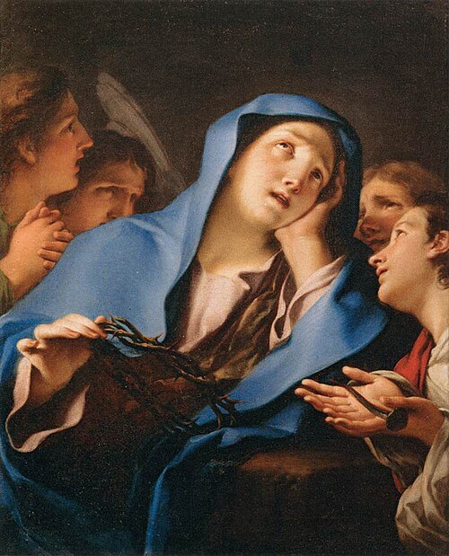 Virgin of Sorrow Surrounded by Angels, 1750, Cristoforo Unterperger
