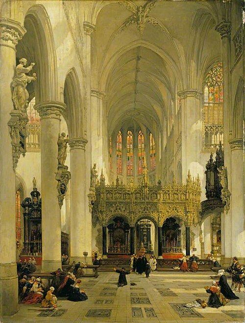 Lierre: Interior of Saint-Gommaire, 1850, David Roberts