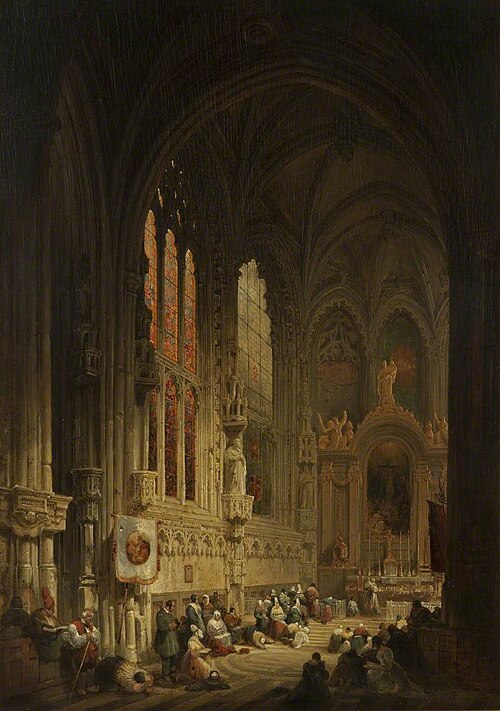 Interior of a Cathedral, 1822, David Roberts