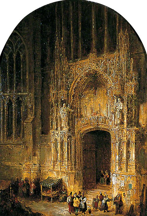 Entrance to St Germain, Amiens, 1827, David Roberts