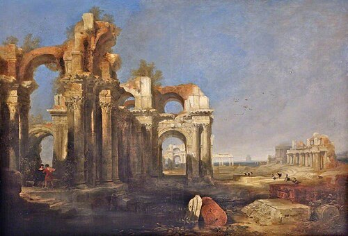 Ruins of a Temple and an Amphitheatre, 1832, David Roberts