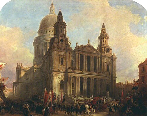 St Paul's Cathedral, London, with the Lord Mayor's Procession, 1836, David Roberts
