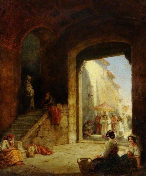 A Priest Carrying the Blessed Sacrament, 1841, David Roberts