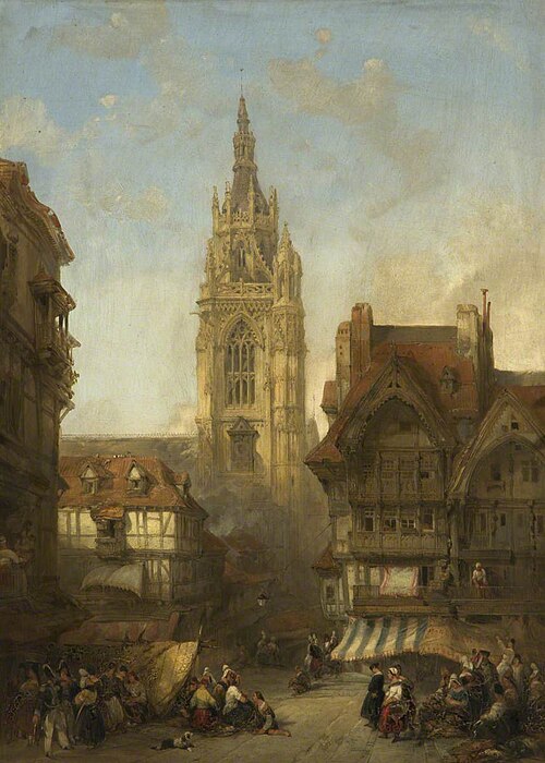 Street in St Lo, Normandy, 1845, David Roberts