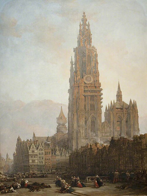 Antwerp Cathedral, 1847, David Roberts