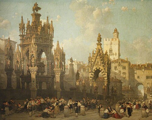 The Tombs of the Scaligeri at Verona, 1856, David Roberts