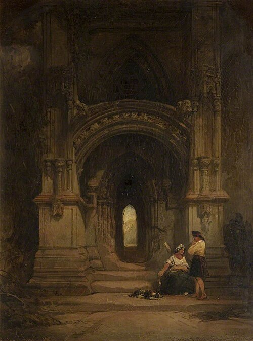 Porch to Roslyn Chapel, 1859, David Roberts