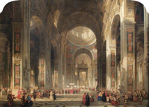 Interior of St Peter's, Rome, 1862, David Roberts