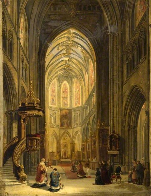 Interior of a Church, , David Roberts