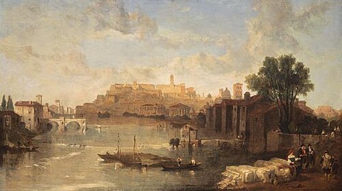 View on the Tiber, Rome, 1862, David Roberts