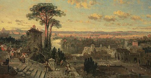 A Study for 'Rome: Sunset from the Convent of Sant' Onofrio on the Janiculum', 1856, David Roberts